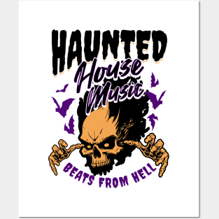 HOUSE MUSIC - Haunted House From Hell (Black/Orange) Posters and Art